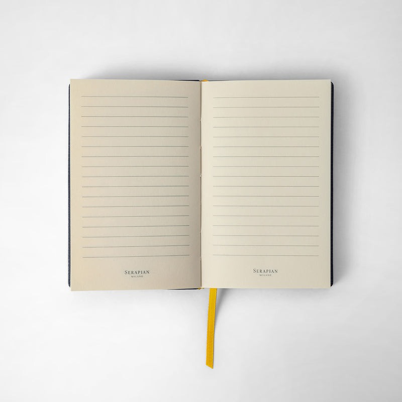 Serapian Notebook in cachemire leather avio blue Sconti questo mese