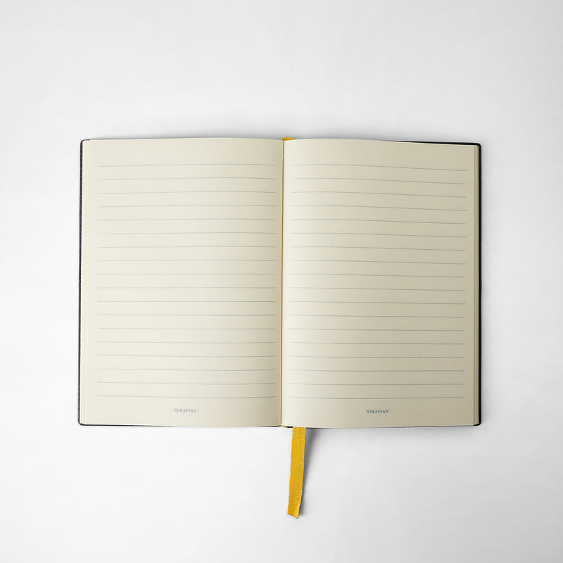 Serapian Notebook in cachemire leather navy blue 2025