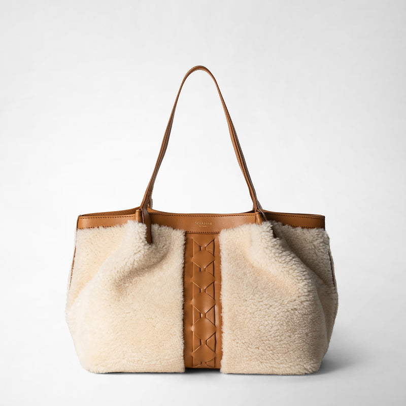 Serapian TOTE BAG SECRET PICCOLA IN SHEARLING Italia