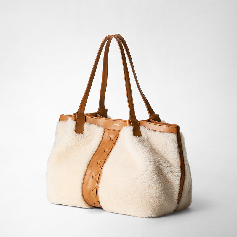 Serapian TOTE BAG SECRET PICCOLA IN SHEARLING Italia