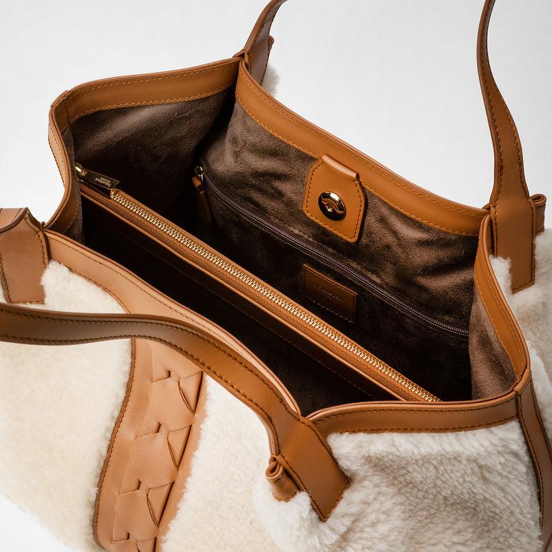 Serapian TOTE BAG SECRET PICCOLA IN SHEARLING Italia