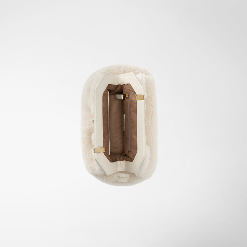 Serapian CLUTCH SECRET IN SHEARLING In Linea