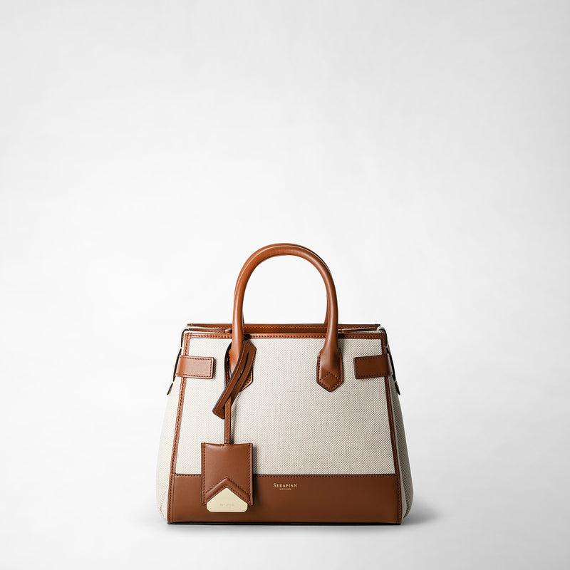 Serapian Borsa a mano meliné in canvas e mosaico Spedizione Gratuita