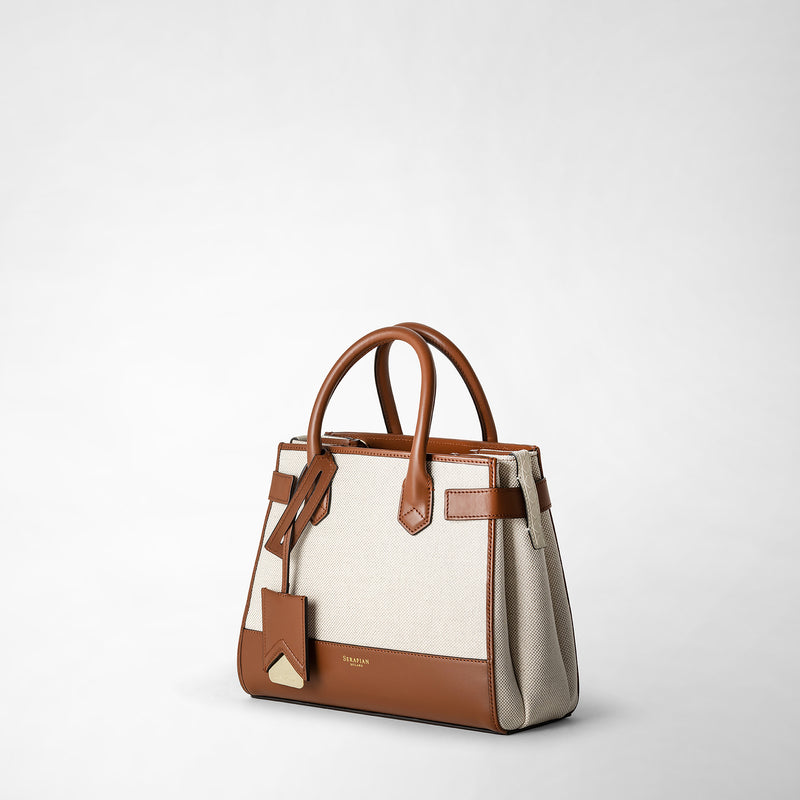 Serapian Borsa a mano meliné in canvas e mosaico Spedizione Gratuita