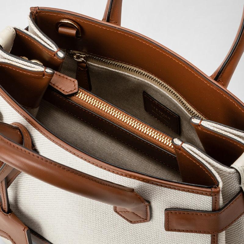 Serapian Borsa a mano meliné in canvas e mosaico Spedizione Gratuita