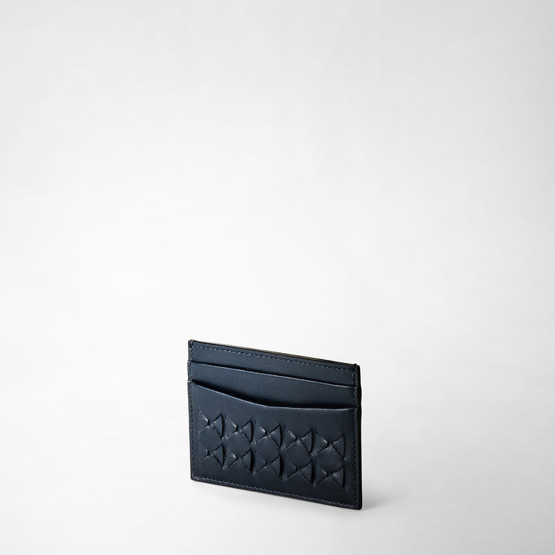 Serapian 4-card holder in mosaico navy blue Soddisfazione Garantita