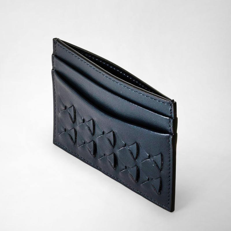 Serapian 4-card holder in mosaico navy blue Soddisfazione Garantita