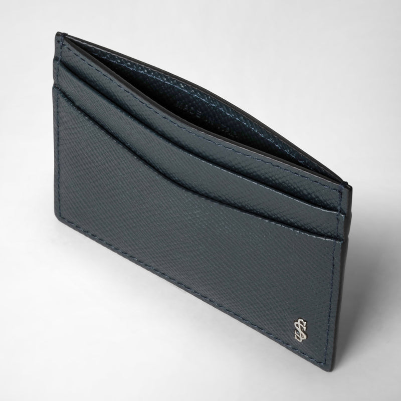 Serapian Portacarte per 4 carte in pelle evoluzione blu navy Sottocosto