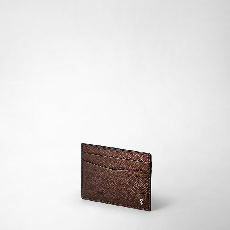 Serapian 4-card holder in evoluzione leather burgundy Convenienza