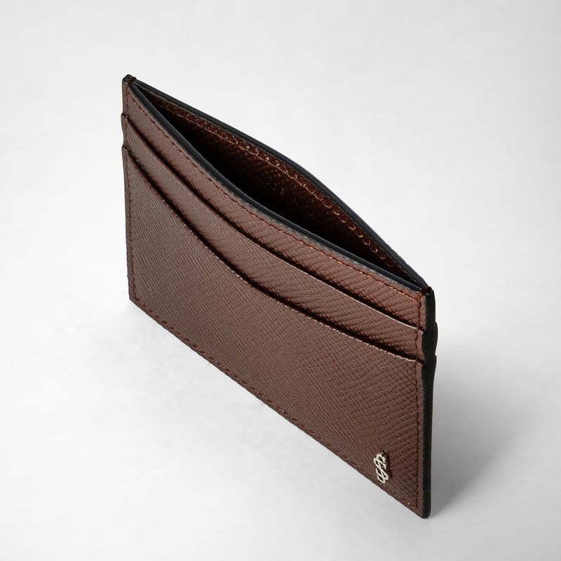 Serapian 4-card holder in evoluzione leather burgundy Convenienza