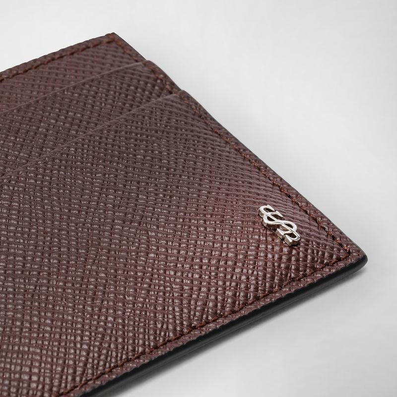 Serapian 4-card holder in evoluzione leather burgundy Convenienza