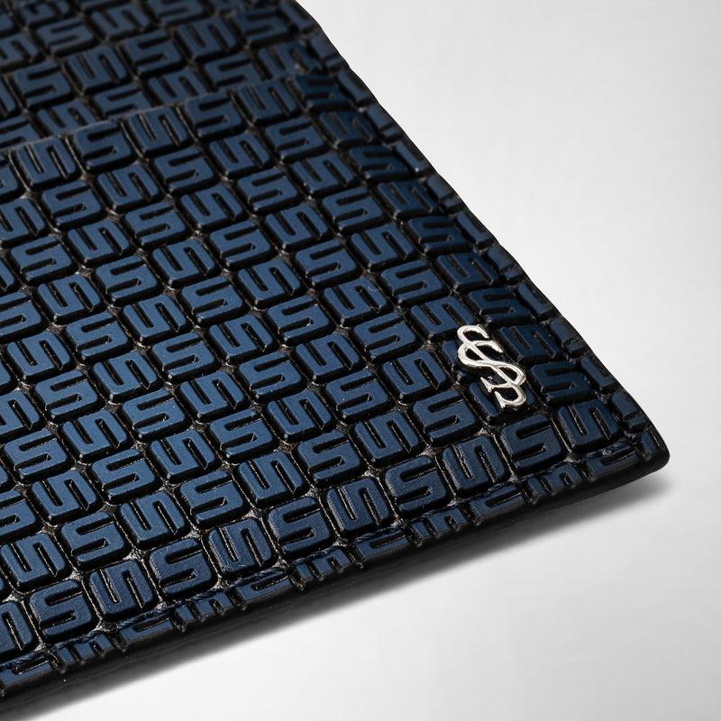 Serapian Portacarte per 4 carte in stepan blu oceano-nero Sconto