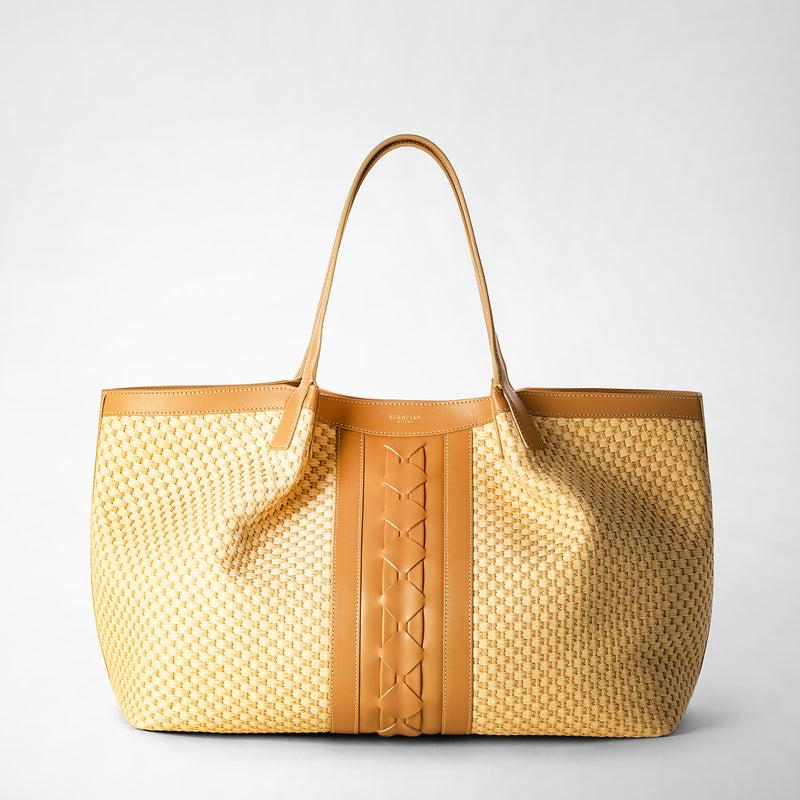 Serapian TOTE BAG SECRET IN RAFIA E PELLE SETA Economico