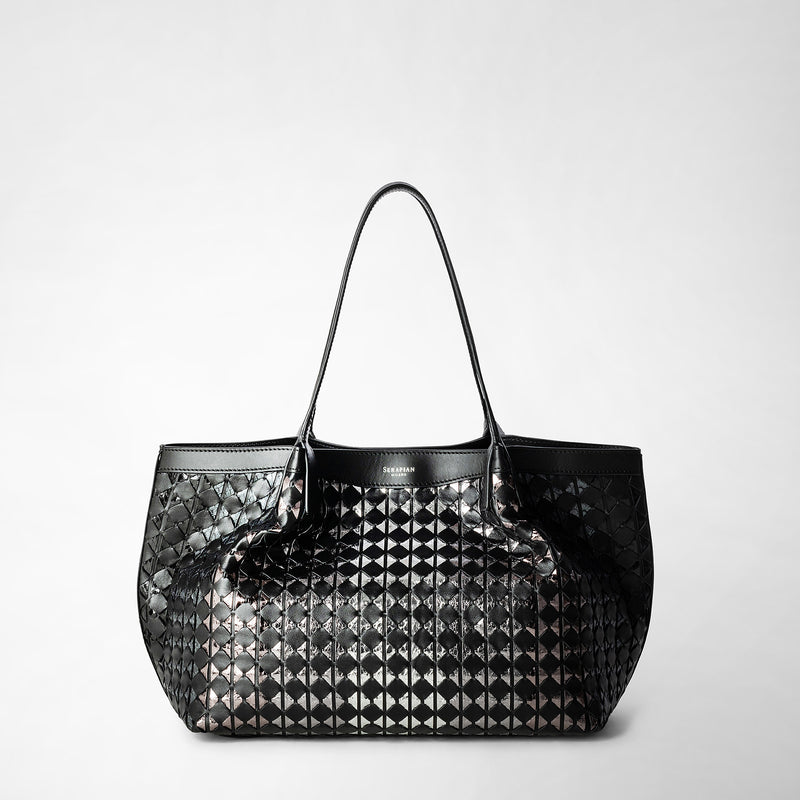Serapian TOTE BAG SECRET PICCOLA IN MOSAICO ED ELAPHE In Vendita