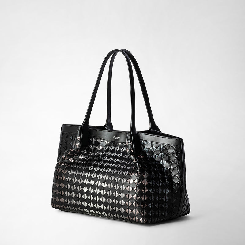 Serapian TOTE BAG SECRET PICCOLA IN MOSAICO ED ELAPHE In Vendita