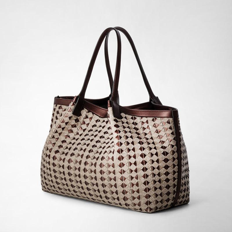 Serapian TOTE BAG SECRET IN LANA E MOSAICO Offerte