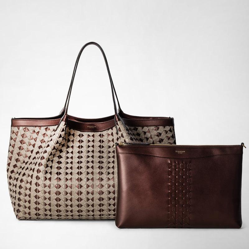 Serapian TOTE BAG SECRET IN LANA E MOSAICO Offerte