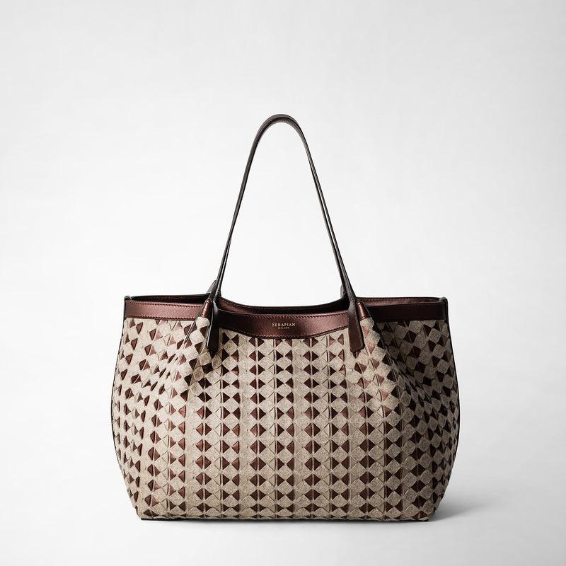 Serapian TOTE BAG SECRET PICCOLA IN LANA E MOSAICO Nuova