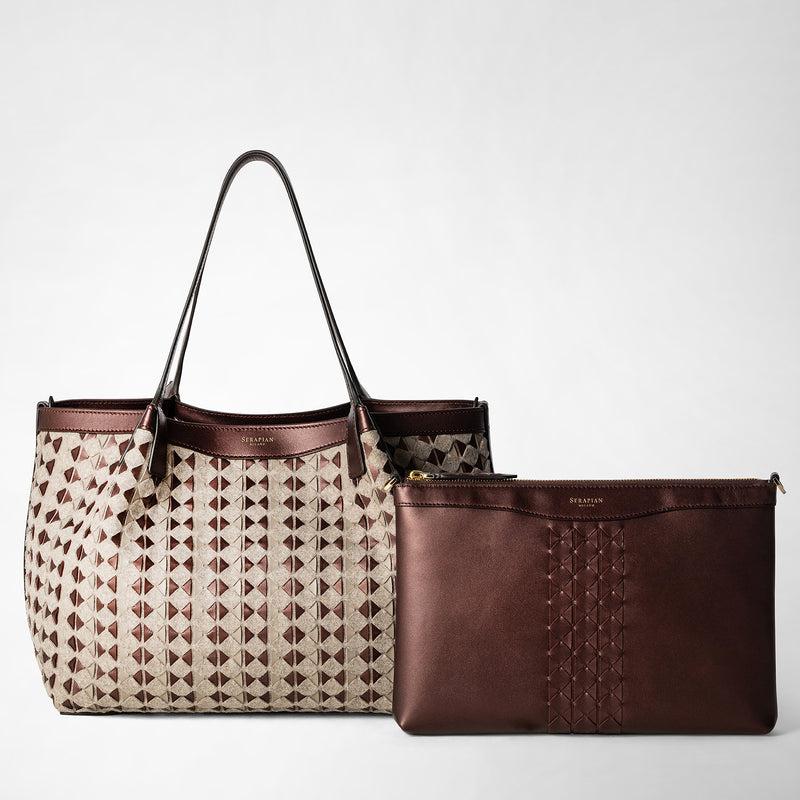 Serapian TOTE BAG SECRET PICCOLA IN LANA E MOSAICO Nuova