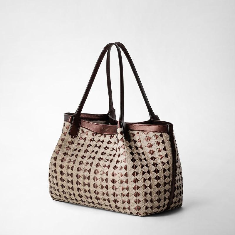 Serapian TOTE BAG SECRET PICCOLA IN LANA E MOSAICO Nuova