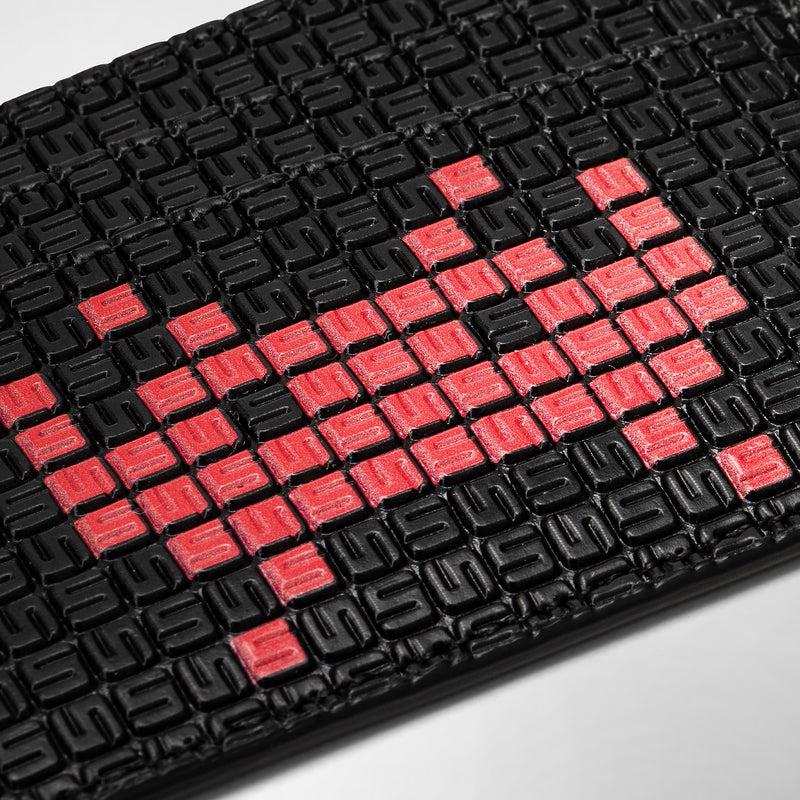 Serapian Portacarte 4 carte stepan nero-rosso space invaders Spedizione gratuita