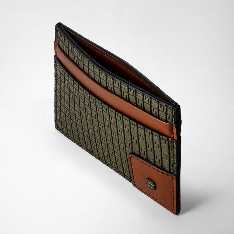Serapian 4-card holder in stepan 72 kaki and cuoio Sconto di tempo limitato