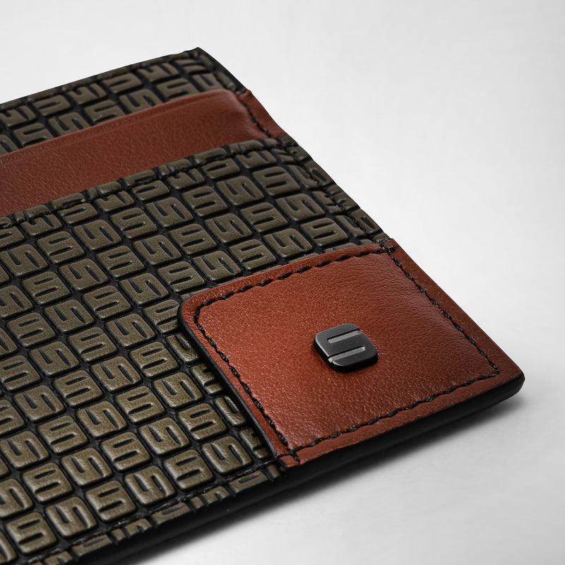 Serapian 4-card holder in stepan 72 kaki and cuoio Sconto di tempo limitato