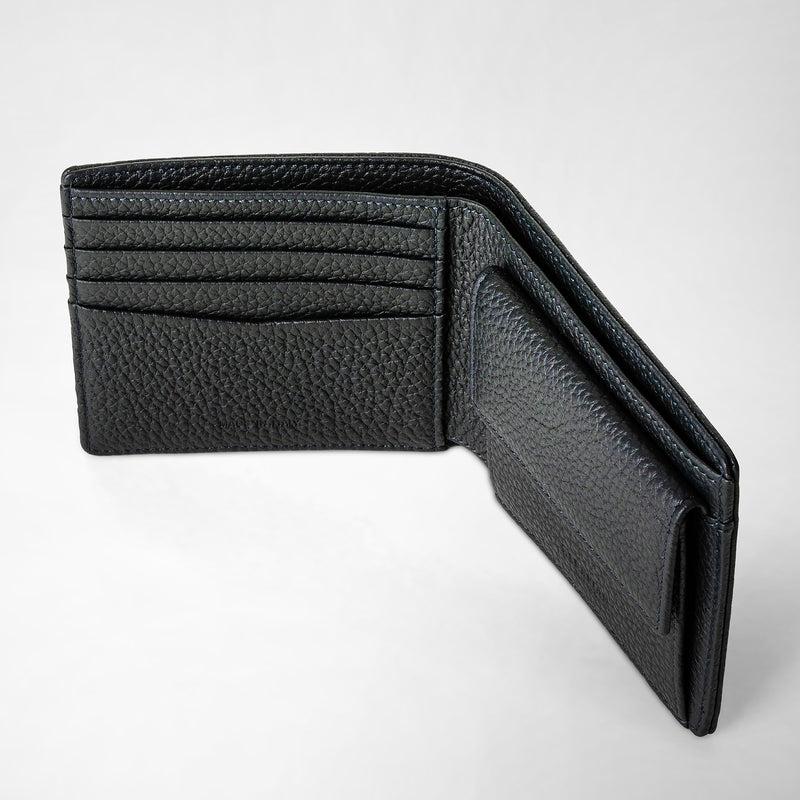 Serapian Portafoglio 4 carte portamonete pelle cachemire blu Negozio online di fabbrica