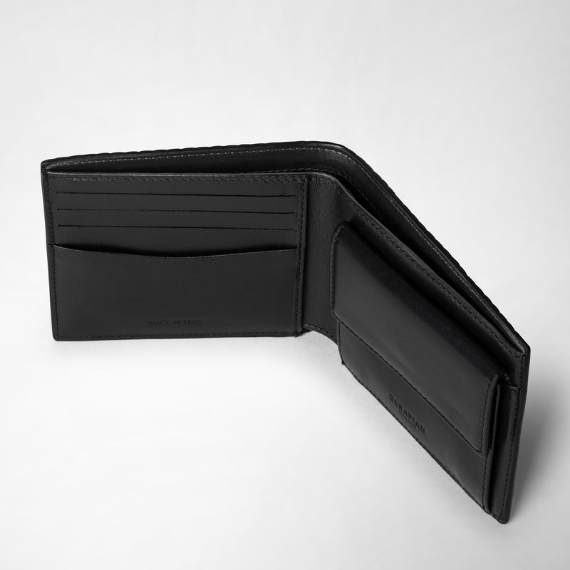 Serapian Portafoglio per 4 carte portamonete in stepan nero Grande vendita