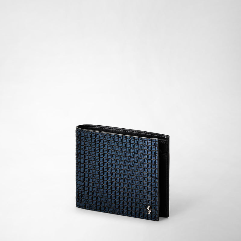 Serapian Portafoglio 4 carte portamonete stepan blu-nero Flash Sale