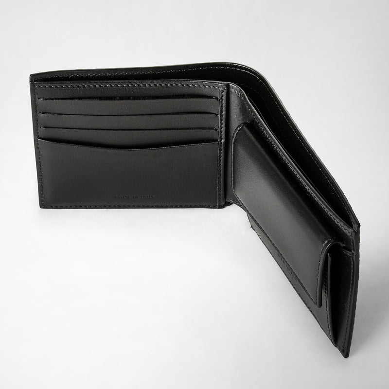 Serapian Portafoglio 4 carte portamonete stepan blu-nero Flash Sale