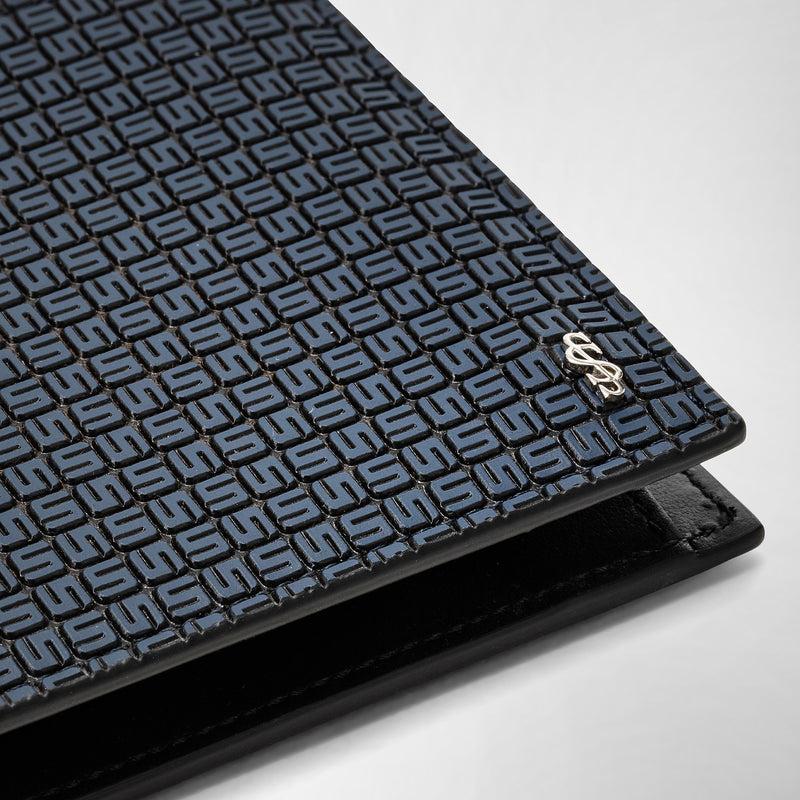 Serapian Portafoglio 4 carte portamonete stepan blu-nero Flash Sale