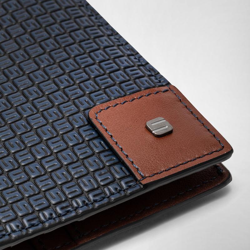Serapian Portacarte ripiegabile stepan 72 blu oceano-cuoio Cyber Monday
