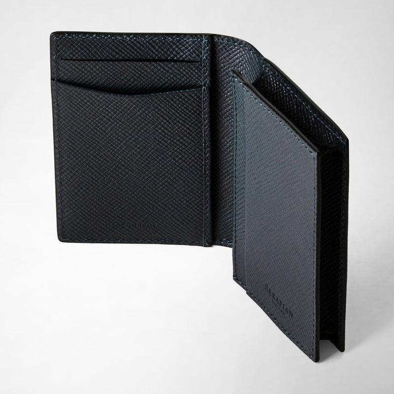 Serapian Business card case in evoluzione leather navy blue Offerte esclusive