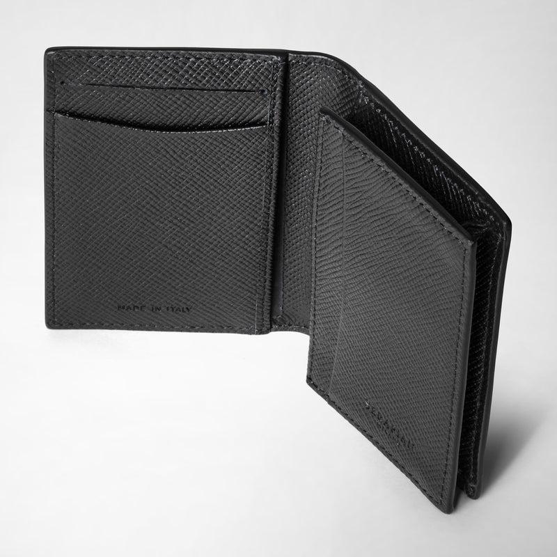 Serapian Business card case in evoluzione leather eclipse black Lightning offer