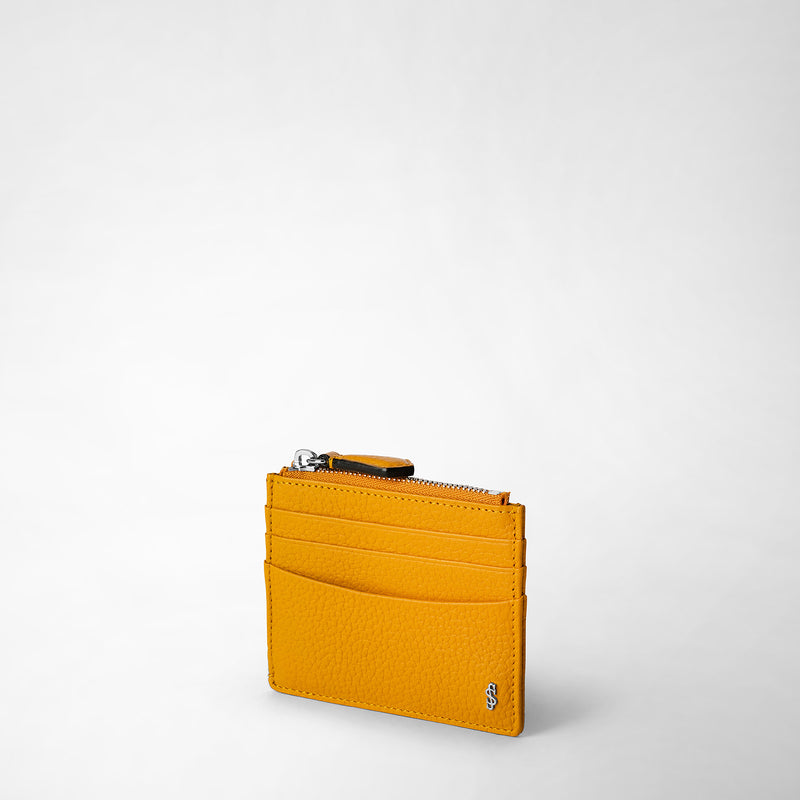 Serapian Zip card case in cachemire leather ochre Comprane uno, ottenene uno gratis