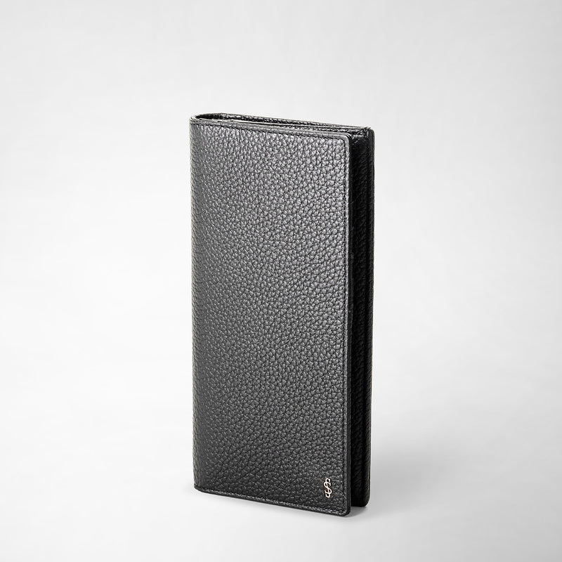 Serapian Portafoglio allungato in pelle cachemire nero Super Saving Price