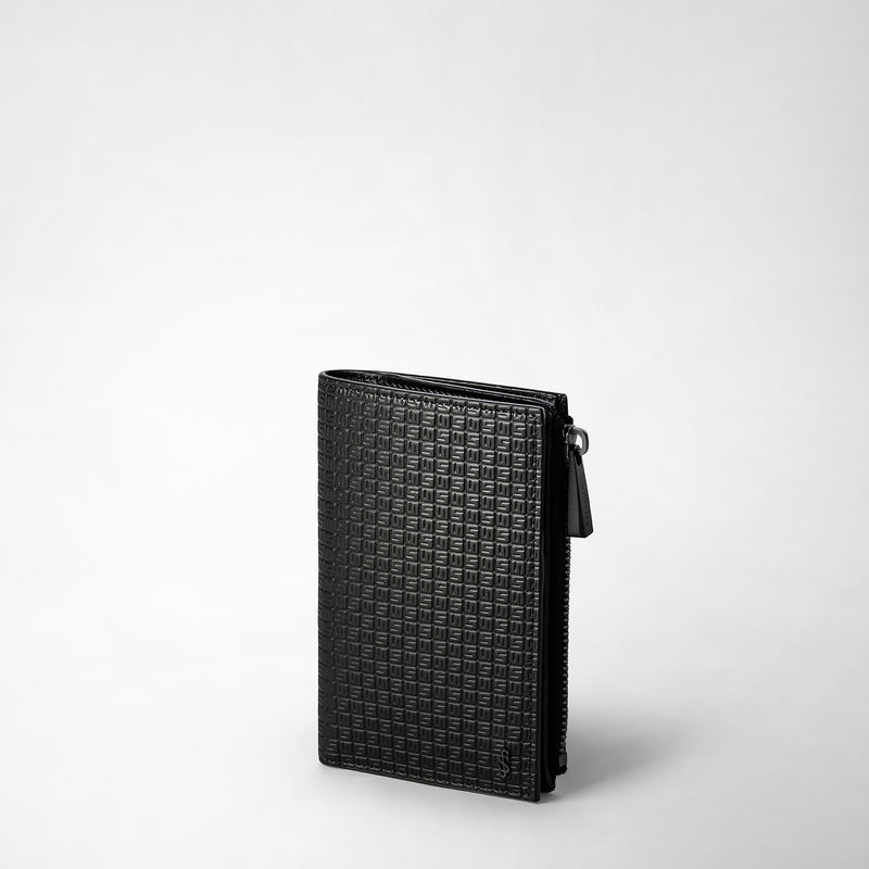 Serapian Vertical billfold with zip in stepan black black eclipse Fino al 50% di sconto