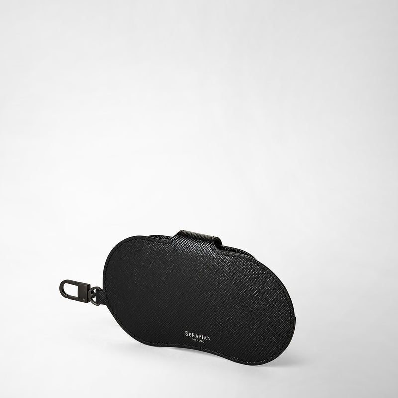 Serapian Glasses holder in evoluzione leather eclipse black Only for today