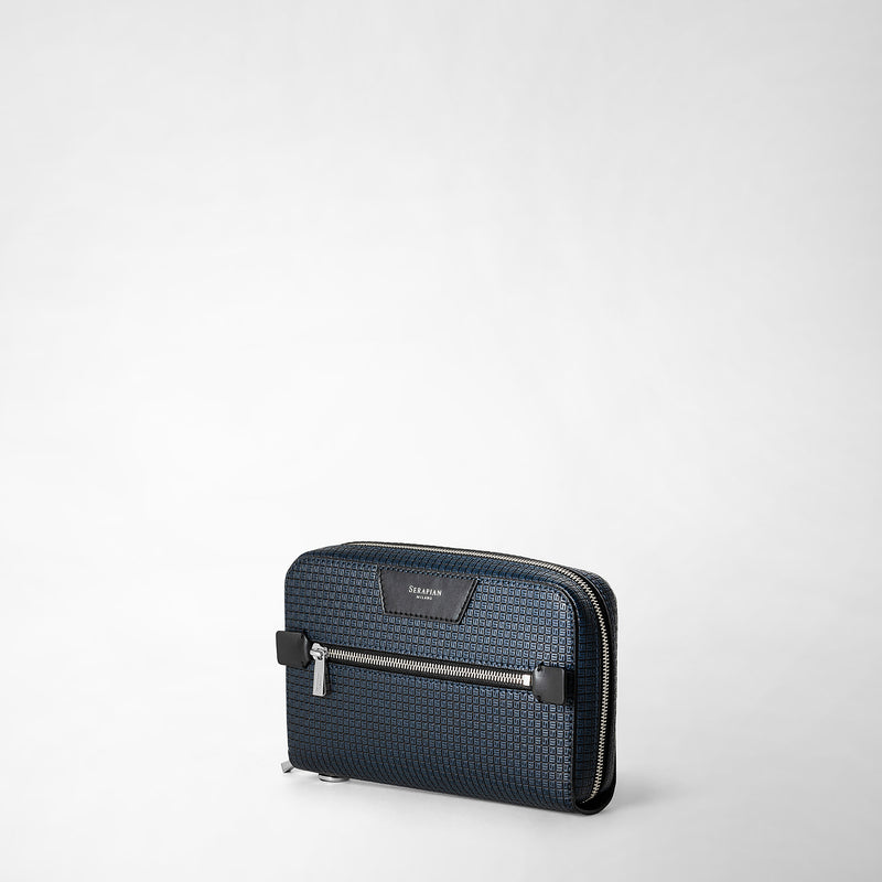 Serapian Pochette in stepan blu oceano-nero Enormi sconti