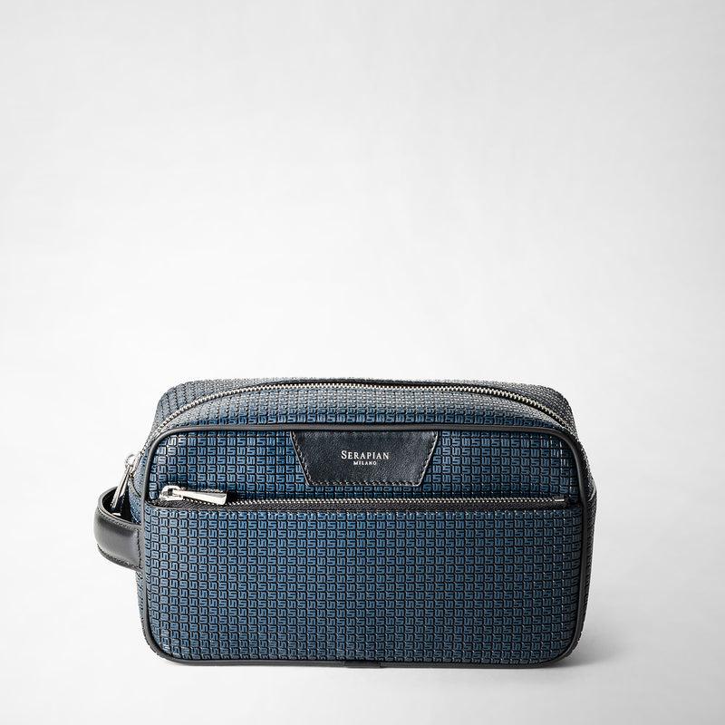 Serapian Trousse da bagno in stepan blu oceano-nero Limitato a 3 giorni