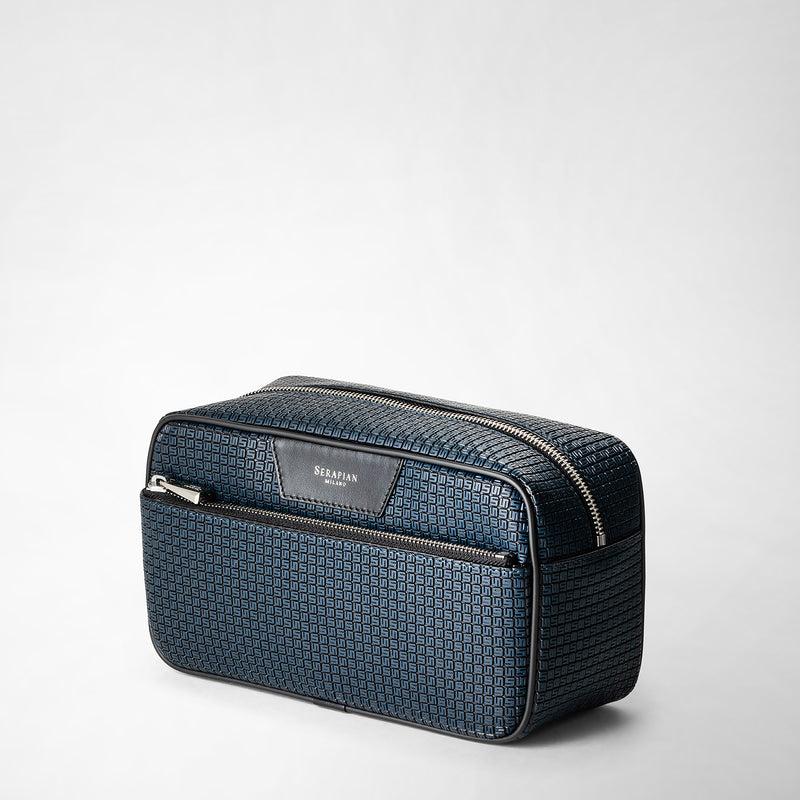 Serapian Trousse da bagno in stepan blu oceano-nero Limitato a 3 giorni
