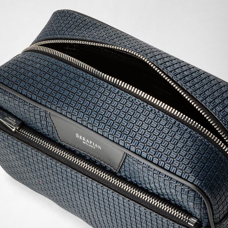 Serapian Trousse da bagno in stepan blu oceano-nero Limitato a 3 giorni