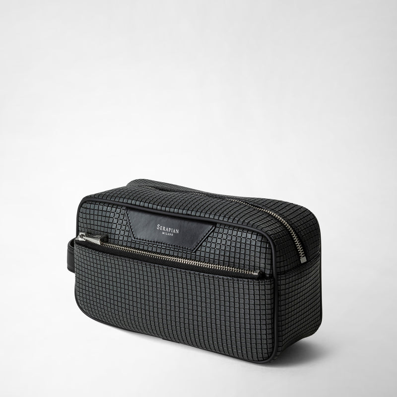 Serapian Trousse da bagno in stepan asfalto-nero Esporta salva