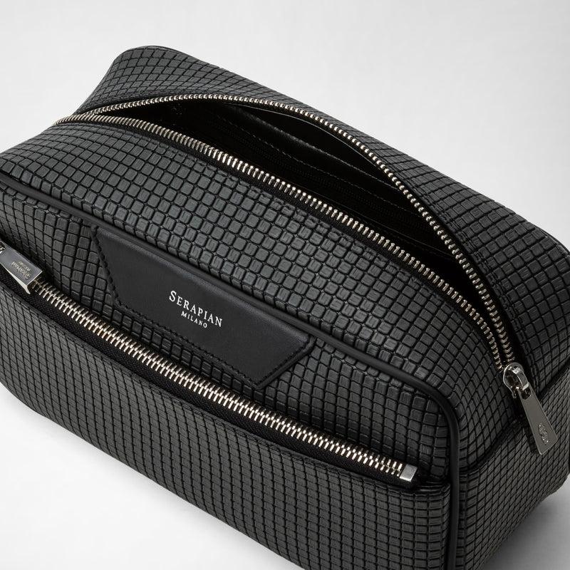 Serapian Trousse da bagno in stepan asfalto-nero Esporta salva