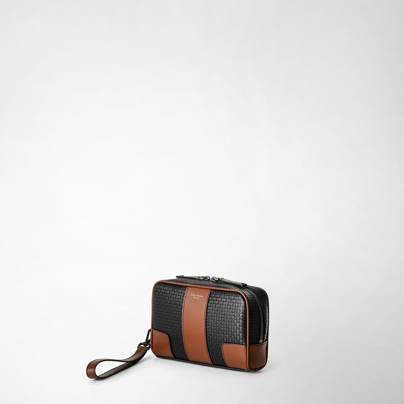 Serapian Pochette in stepan 72 nero-cuoio 50% di sconto per tempo limitato