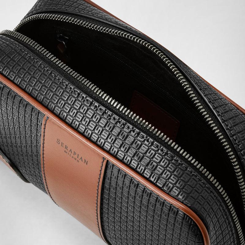 Serapian Pochette in stepan 72 nero-cuoio 50% di sconto per tempo limitato