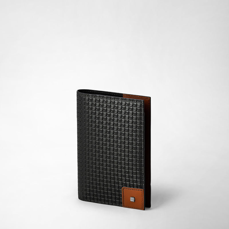 Serapian Passport holder in stepan 72 black cuoio Sconti questo mese