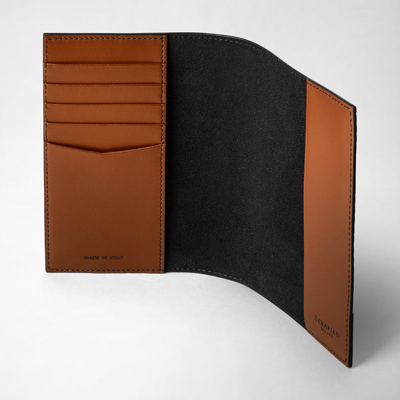 Serapian Passport holder in stepan 72 black cuoio Sconti questo mese