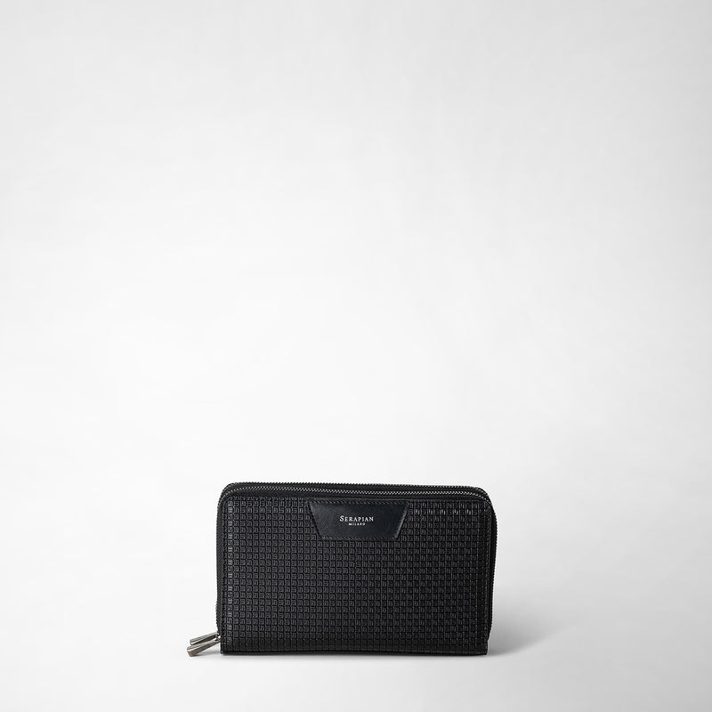 Serapian POCHETTE DA VIAGGIO CON ZIP DOPPIA IN STEPAN Italia